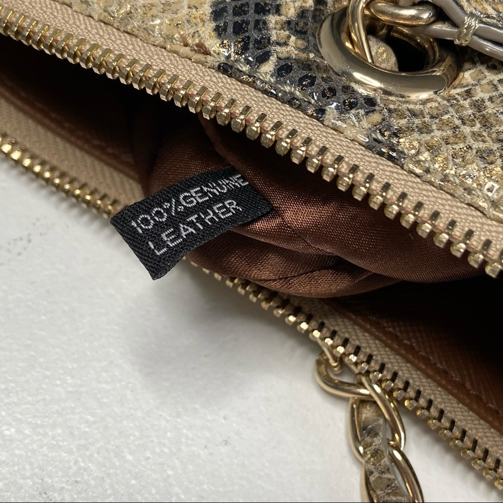 Dkny Python Print Leather And Chain Shoulder Bag - image 7